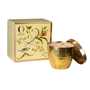 Ohria Ayurveda Rose And Oudh Luxury Copper/Brass Candle 230g
