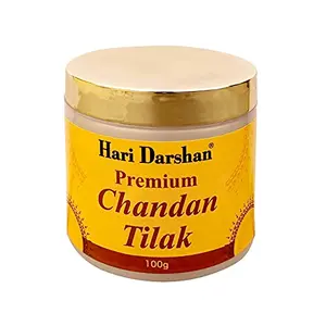 Hari Darshan Premium Chandan Tika -100g | Pure Chandan Tilak Paste | Made with Pure Sandalwood Saffron and Rose Water