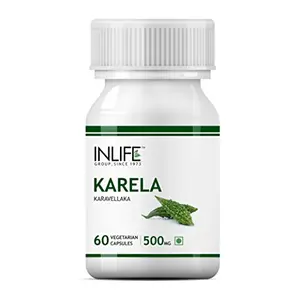 INLIFE Karela Extract Supplement Tablet 500 mg - 60 Vegetarian Capsules (Pack of 1)