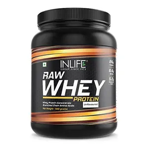 INLIFE 100% Raw Whey Protein Powder Concentrate Instantized â (Unflavoured) (500gm (Unflavoured))