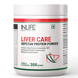 INLIFE Hepstan Liver Care Support Protein Powder Supplement Whey Protein Vitamins Minerals BCAAs â 300 Grams (Vanilla)