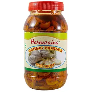 Harnarains Home Made Organic Garlic Pickle Lehsun (Lahasun/Lassan Ka Achar) Ka Achaar 100% Pure All Natural Mustard Oil 400g