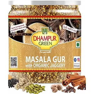 DHAMPURGREEN Chai Masala with Gur Powder Elaichi for Tea Masala Chai Premix Gur Powder for Tea with Natural Indian Spices Desi Cutting Chai 250gms