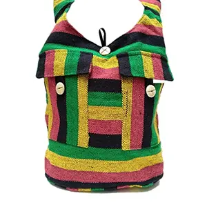 Little India Stripe Style Dari Sadhu Multi-Color Shoulder Bag 13"x15"x3"