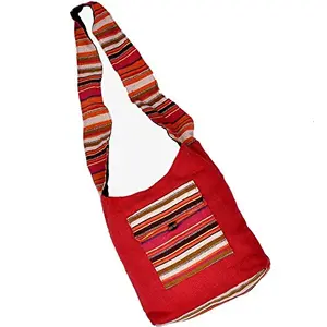 Little India Maroon Dari Shoulder Bag 13"x15"x3"