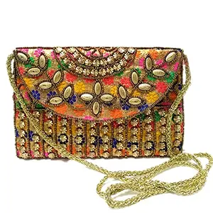 Little India Moti Beads Work Sling Bag 8"x5"x2"