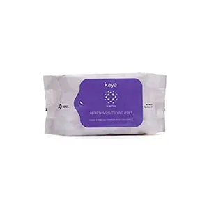 Kaya Refreshing Mattifying Wipes | Vitamin E & Chamomile Extracts | Face Wipes | Cleansing Wipes | For Acne Prone Skin | 30 Wipes