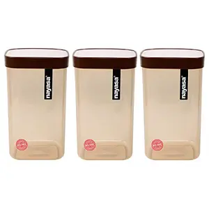 Nayasa Plastic Fusion Containers - 1000 ml 3 Pieces Brown