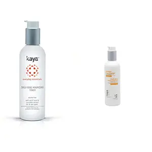Kaya Clinic Daily Pore Minimising Toner Alcohol free face toner with Witch Hazel & Niacinamide 200 ml and Face Cleanser for Sensitive Skin hypoallergenic face wash for sensitive skin 200 ml