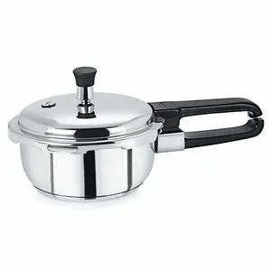 Pristine Try Ply Induction Bottom Stainless Sandwich Base Used Induction Pressure Cooker with Free Tadka Pan- 280ml (1.5L Silver)