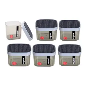 Nayasa Plastic Fusion Containers 550ml Set of 6 Grey (NP3119_Grey)
