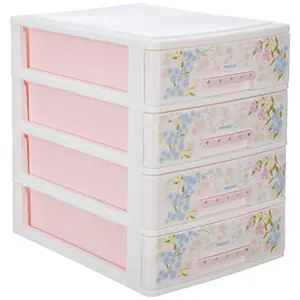 Nayasa Deluxe Plastic Tuckins 4 Drawers Pink - by AAROHI13