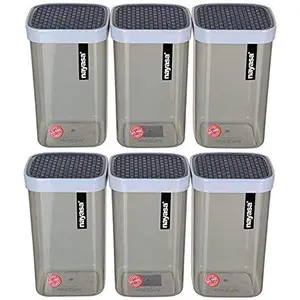 Nayasa Superplast Plastic Fusion Containers 1500ml Set of 6 Grey by NURAT