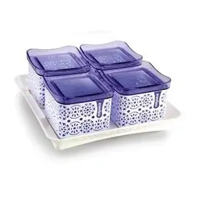 Nayasa Plastic Container - 540 ml 4 Pieces Blue