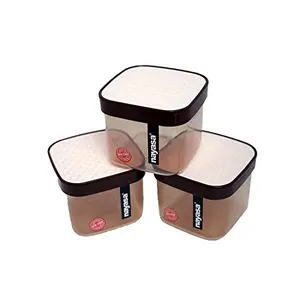Nayasa Plastic Fusion Containers - 550 ml 3 Pieces Brown