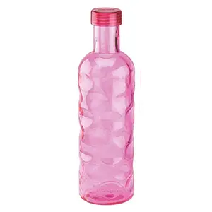 NAYASA Wave Glass Super Glass Bottle 1 Litre by Bansal Group (Wave Glass Bottle-4 Pink 1000 ML)