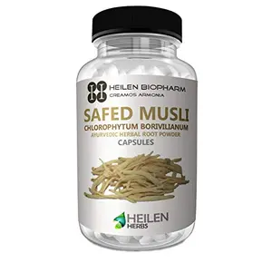 Heilen Biopharm Safed Musli Powder (Chlorophytum Borivilianum) - 500 mg X 180 Capsules 90 Grams