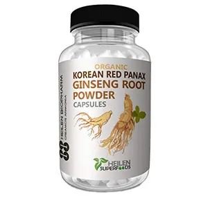 Heilen Biopharm Korean Red Panax Ginseng Root Powder 500 mg X 180 Capsules 90 gm