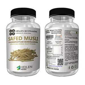 Heilen Biopharm Premium Safed Musli Powder (Chlorophytum Borivilianum) - 100% Natural & Pure 200 Grams