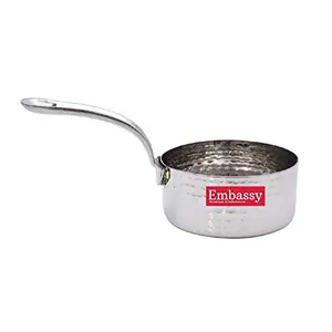 Embassy Stainless Steel Lilliput Hammered Sauce Pan/Cook and Serve Size 1 375 ml 10.5 cms
