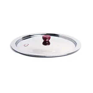 Embassy Stainless Steel Multipurpose Lid/Cover with Knob Size 2 20.8 cms (Lid for Utensils Tawas Kadhais Topes Pots and Pans)