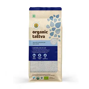 Organic Tattva Organic Gluten Free Sonamasuri White Unpolished Rice - 1Kg | All Natural Quality Healthy Food Enriched with Carbohydrates and Proteins Sodium-Free & Fat-Free