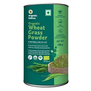 Organic Tattva Wheat Grass Powder 100g Tin