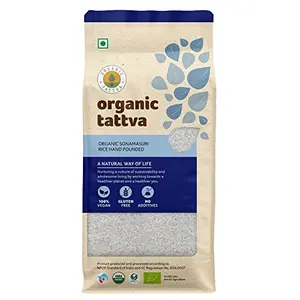 Organic Tattva Organic Sona Masuri Hand Pounded Rice - 1Kg | All Natural Quality Health Food Fat-Free Sodium-Free Enriched with Carbohydrates and Proteins