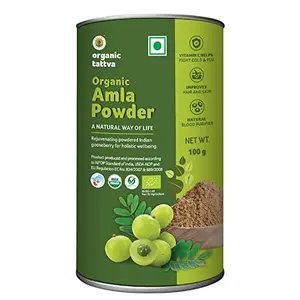 Organic Tattva Organic Amla (Indian Gooseberry) Powder 100 Gram | Rich in Vitamin C Calcium Iron and Amino Acids | Boosts Immunity Metabolism and Acts as Natural Blood Purifier