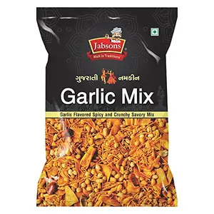 Jabsons Gujarati Namkeen Garlic Mix-200g | Crispy Garlic Mix | Namkeen | Lasan Chivda