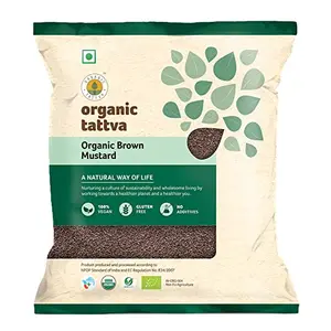 Organic Tattva Organic Gluten Free Brown Mustard (Rai) 100 Gram | Quality Rai Naturally Processed from Farm Picked Fresh Seeds