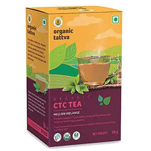 Organic Tattva Organic Premium Assam CTC Black Tea (Chai) 200 Gram | With Goodness of Protein Calcium Iron and Vitamins | Strong Earthy Flavour and Rich in Antioxidants