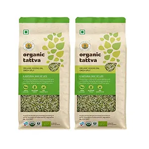 Organic Tattva - Organic Green Moong Dal Split Chilka (Hari Moong Dal) 1 KG | 100% Vegan Gluten Free and NO Additives | Unpolished Premium Quality