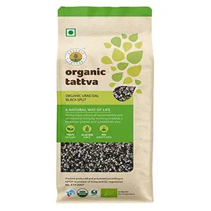 Organic Tattva Organic Urad Black Split Unpolished Dal 500 Gram | 100% Vegan and Gluten Free