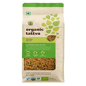 Organic Tattva Organic Mix (Panchrangi) Unpolished Dal 500Gram | 100% Vegan Gluten Free and Unpolished | NO Additives and NO Preservatives