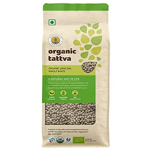 Organic Tattva Organic Urad Whole (Sabut) White Gluten Free and Unpolished Dal 1 Kg