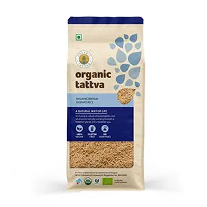 Organic Tattva Organic Gluten Free Brown Basmati Unpolished Rice - 1Kg | All Natural Quality Health Food No Artificial Additives Or Harmful Pesticides Enriched with Dietary Fibers & Nutrients