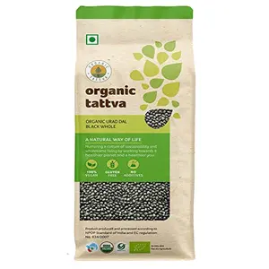 Organic Tattva Organic Urad Black Whole Unpolished Dal 500 Gram | 100% Vegan Gluten Free and High Protein Sprouts Pulse