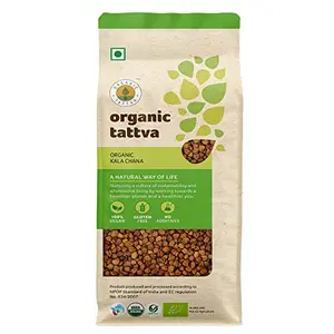 Organic Tattva Organic Kala Chana (Black Chickpeas) 500 Gram | 100% Vegan Gluten Free and Unpolished | Nutrient Superfood- High in Protein Dietary Fiber Amino Acids | Ideal food for everyone