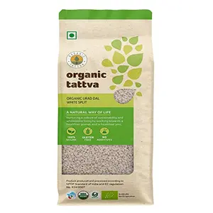 Organic Tattva Organic Unpolished Urad Dal White Split 500 Gram | 100% Vegan and Gluten Free