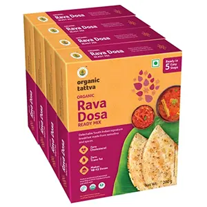Organic Tattva Organic Rava Dosa Instant Ready Mix 800 Gram | Benefits of Rock Salt and Cumin Seeds | Low in Carbs and Calories | Ready in 5 Easy Steps