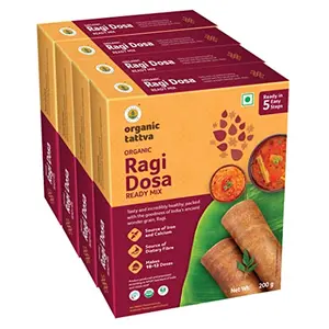 Organic Tattva Organic Ragi Dosa Instant Ready Mix 800 Gram | Rich Source of Iron Calcium and Dietary Fiber | Gluten Free No Artificial Flavours and Preservatives | Ready in 5 Easy Steps