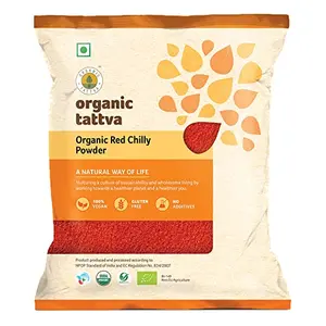 Organic Tattva Organic Gluten Free Dried Red Chilli Powder 200 gram | 100% Vegan and Quality Mirchi Powder | Naturally Processed & Farm Picked Fresh Lal Mirch Powder
