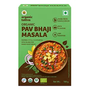 Organic Tattva Organic Pav Bhaji Masala Powder -100 Gram | NO Artificial Additives and NO Preservatives