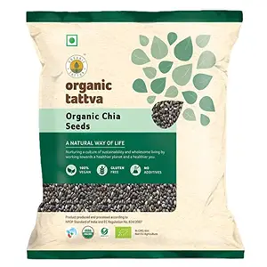 Organic Tattva Organic Raw Unroasted Chia Seeds 200gm | for eating with Omega 3 and Fiber for Weight Loss management | Healthy Snacks