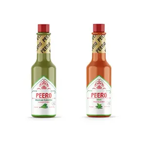 PEERO HOT Sauce Combo (Mexican Culantro + Mint)(Pack of 2 Bottles) (60gm X 2 = 120 gm) Produce of Sikkim Chilli Spicy Fire Ghost Chilli Original Indian Hot Sauce