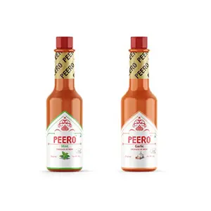 PEERO HOT Sauce Combo (Garlic + Mint)(Pack of 2 Bottles) (60gm X 2 = 120 gm) Original Indian Hot Sauce Bottle
