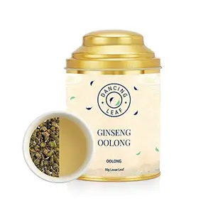 Dancing Leaf Ginseng Oolong | Oolong Tea |Oolong Tea Blend | Loose Leaf Tin (50 GMS)