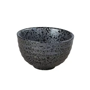 Dancing Leaf Porcelain Matcha Bowl - Kuro Black | Perfect for Preparing / Whisking Matcha