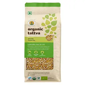 Organic Tattva Organic Gluten Free Chana (Bengalgram) Unpolished Dal 1 KG | Rich in Protein and Nutrition